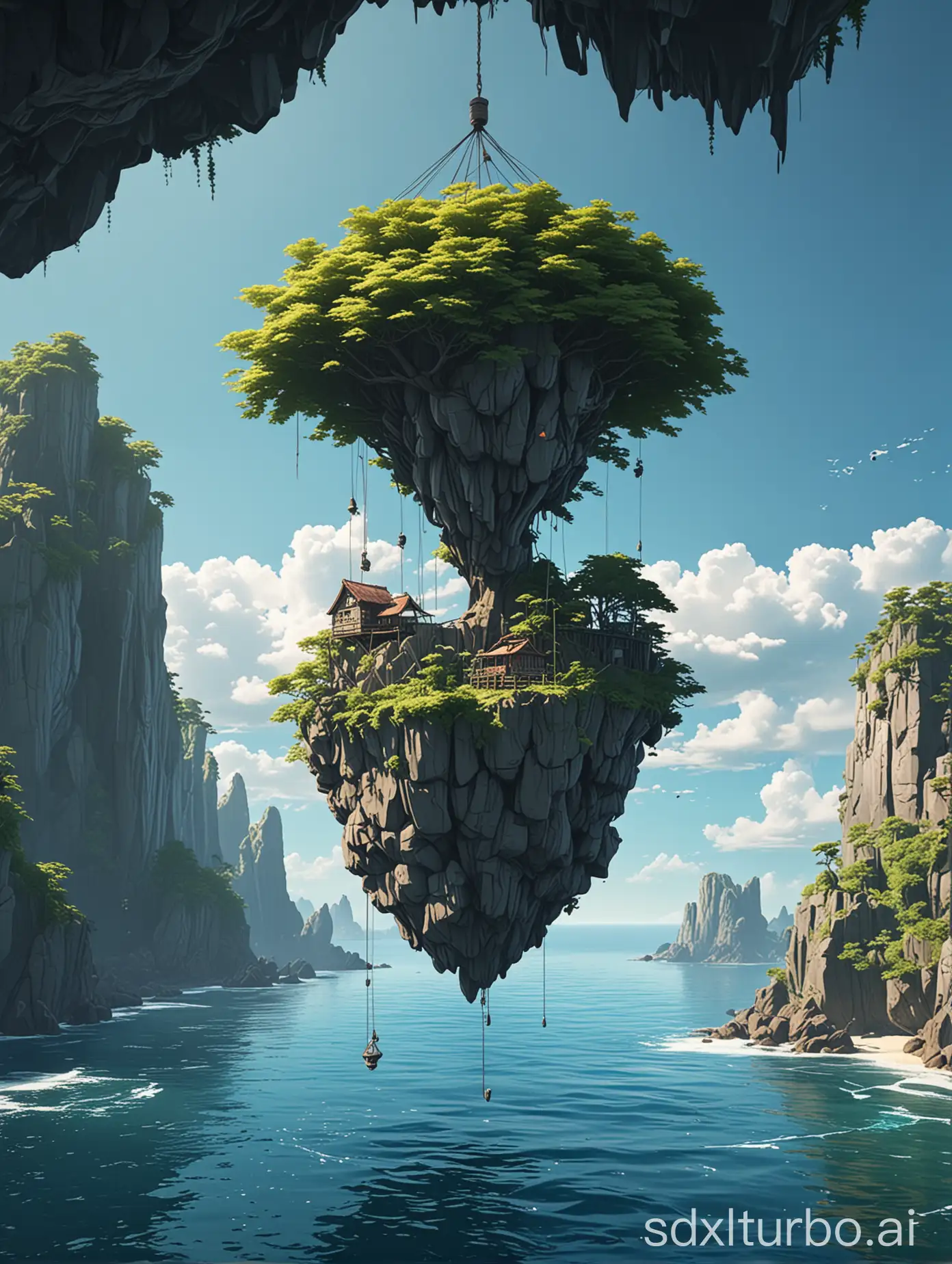 3D-Anime-Style-Floating-Island-with-Enchanting-Landscapes