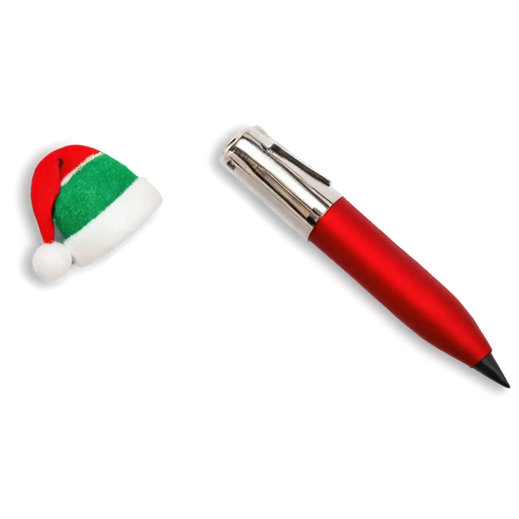 a pen cap with christmas