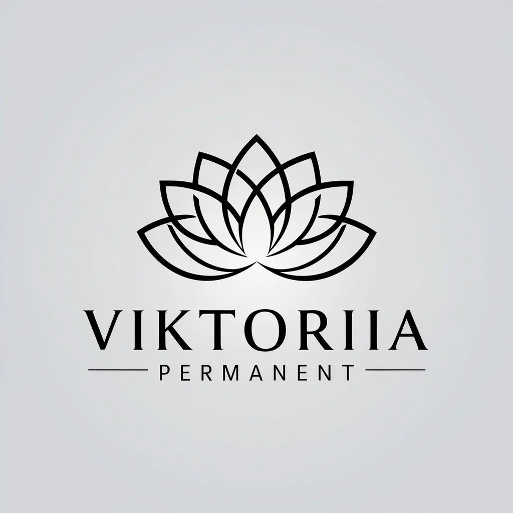 LOGO-Design-For-Viktoriia-Permanent-Elegant-Lotus-Symbol-for-Beauty-Spa-Industry