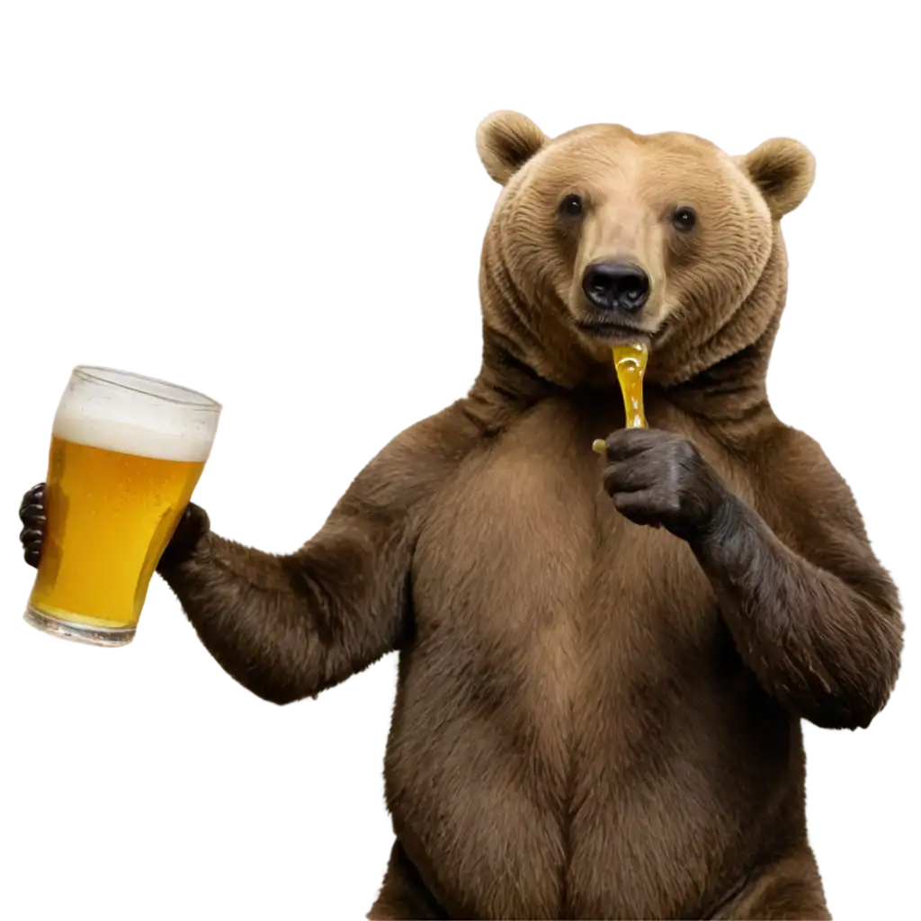 Happy-Bear-Drinking-Beer-PNG-Image-Cheerful-Bear-Illustration-for-Online-Content