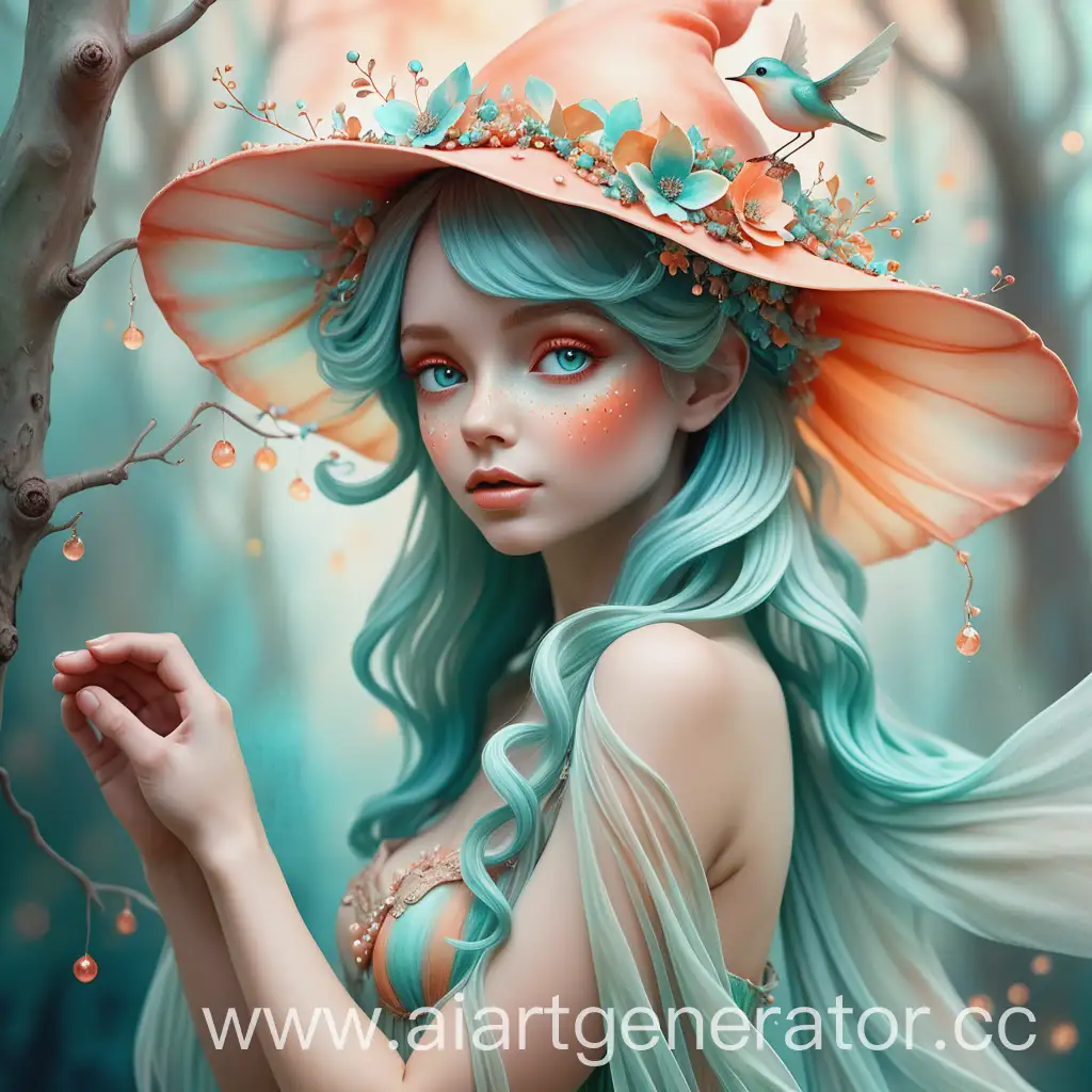 Ethereal-Autumn-Fairy-in-Dreamy-Watercolor-Style-with-Whimsical-Tree-and-Magical-Lighting