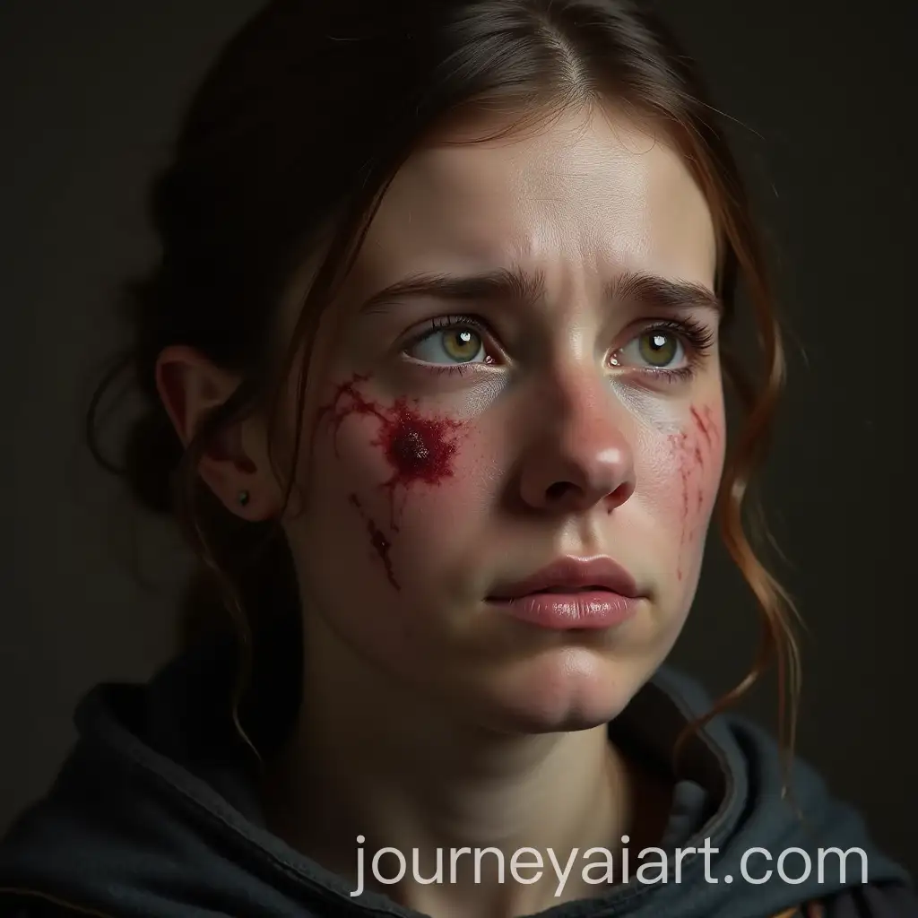 Portrait-of-Joan-of-Arc-with-a-Worried-Expression-and-Tears