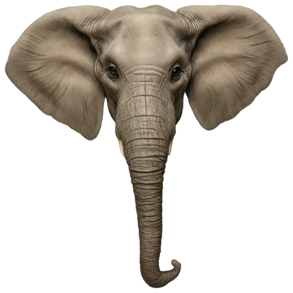 Real-Elephant-Head-PNG-Image-Detailed-Representation-for-Visual-Projects