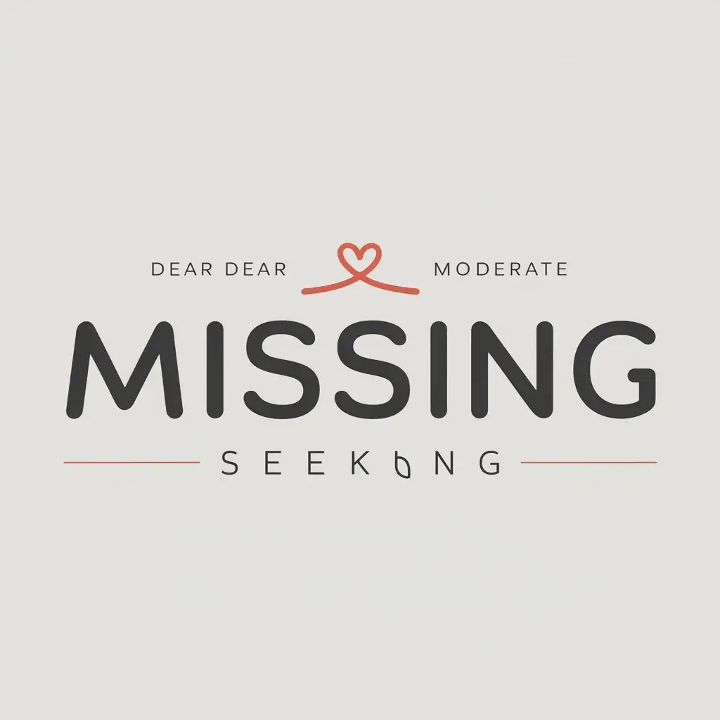 a vector logo design,with the text "missing觅心", main symbol:Dear, seeking,Moderate,be used in Entertainment industry,clear background