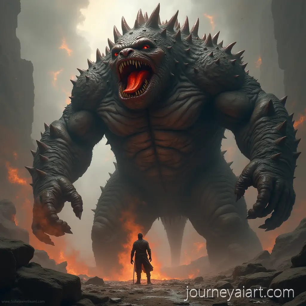 GigAI-Image-Prompt-Expansionantic-Monster-Devouring-Evil-Man-in-a-Dark-Landscape