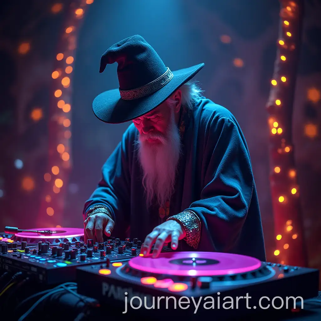 Fantasy-Festival-with-Sorcerer-DJ-Mixing-on-Crystal-Vinyl-Records
