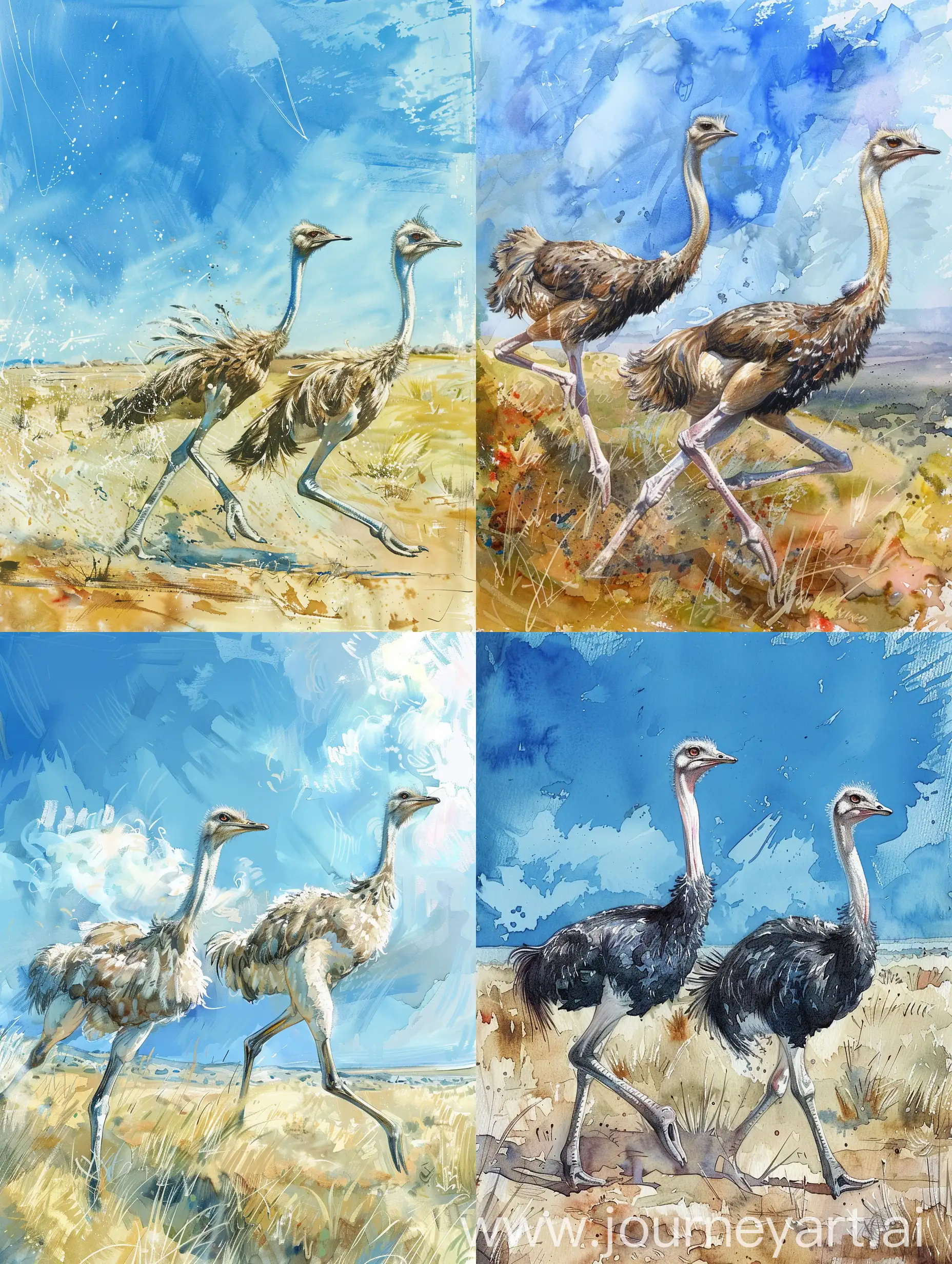 Graceful-Ostriches-Running-on-the-Savannah