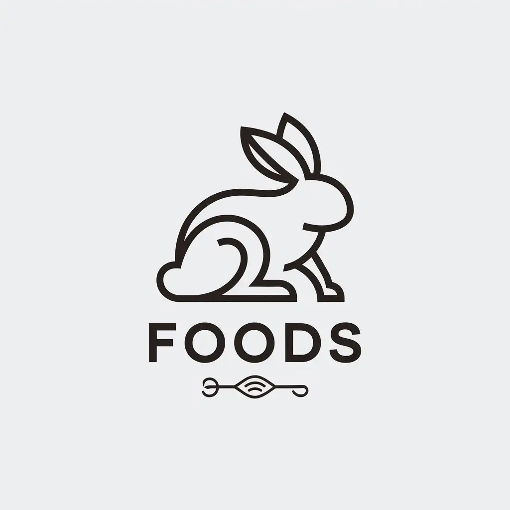 LOGO Design for Foods Minimalistic Rabbit Symbol for Restaurant Industry with Clear Background