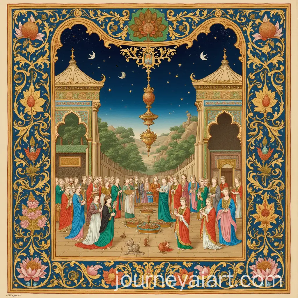 Intricate-Persian-Miniature-Art-with-Mythical-Creatures-and-Royal-Figures
