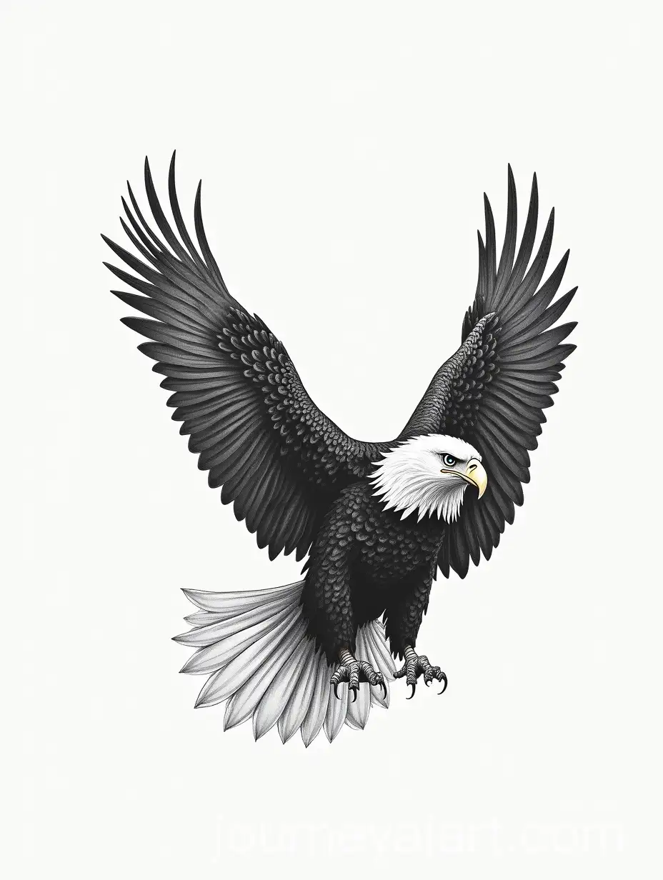 Majestic-Bald-Eagle-Illustration-on-a-White-Canvas