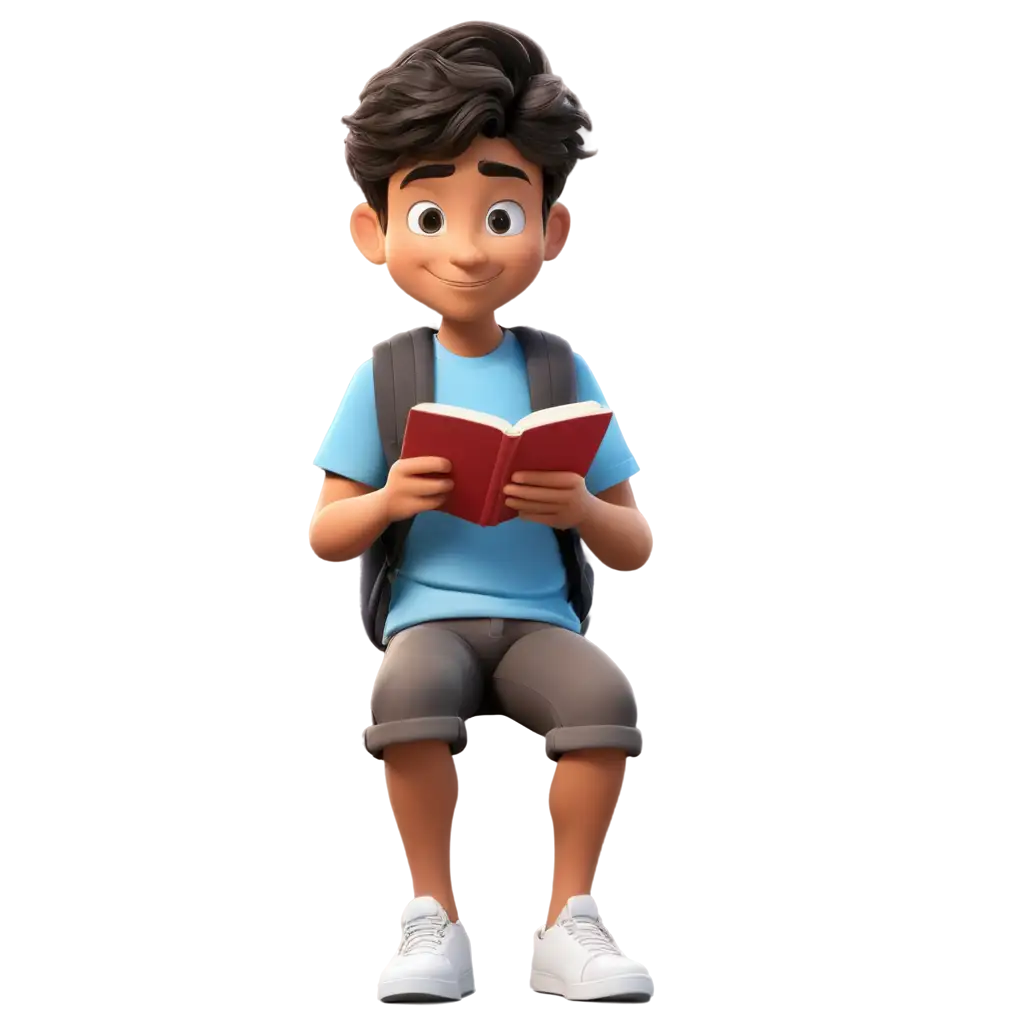 Small-School-Male-Kid-Reading-Cartoon-HighQuality-PNG-Image