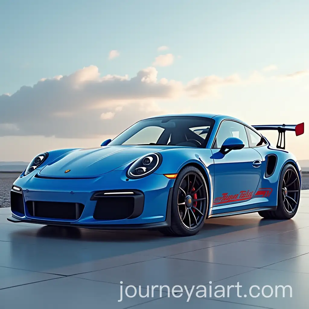 Blue-Porsche-911-with-Austrian-Flag-Side-Design