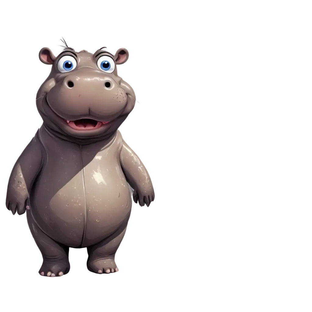 PNG-Hippo-Cartoon-Kids-Art-Whimsical-and-Playful-Illustration-for-Digital-and-Print-Use