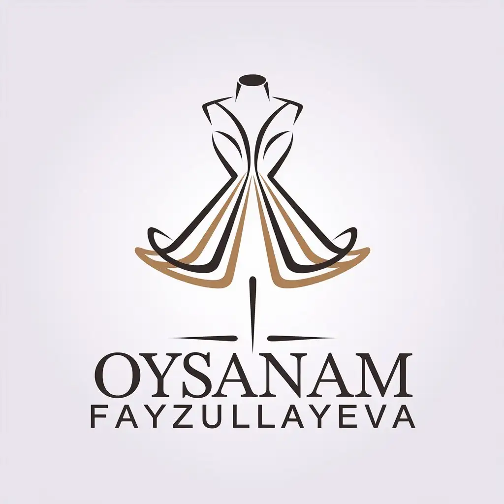 LOGO-Design-for-Oysanam-Fayzullayeva-Elegant-Dress-Modeling-in-Minimalistic-Style