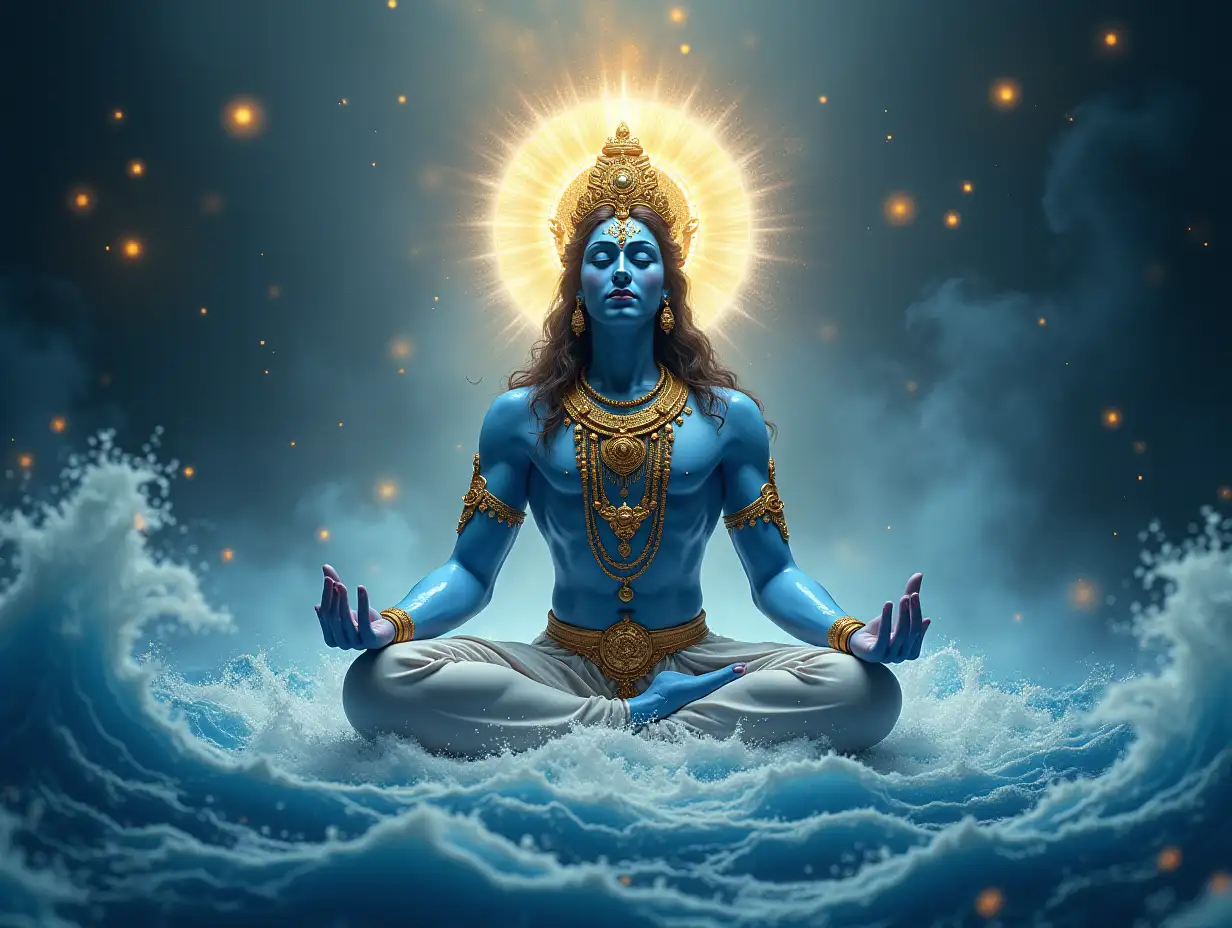 Divine-Lord-Vishnu-Seated-in-Cosmic-Ocean-with-Spiritual-Aura