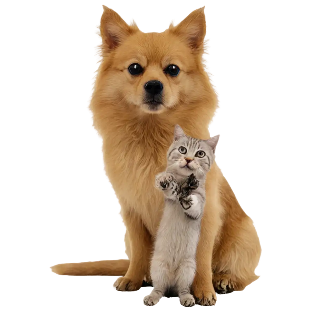 HighQuality-PNG-Image-of-Dog-With-Cat-AIGenerated-Art