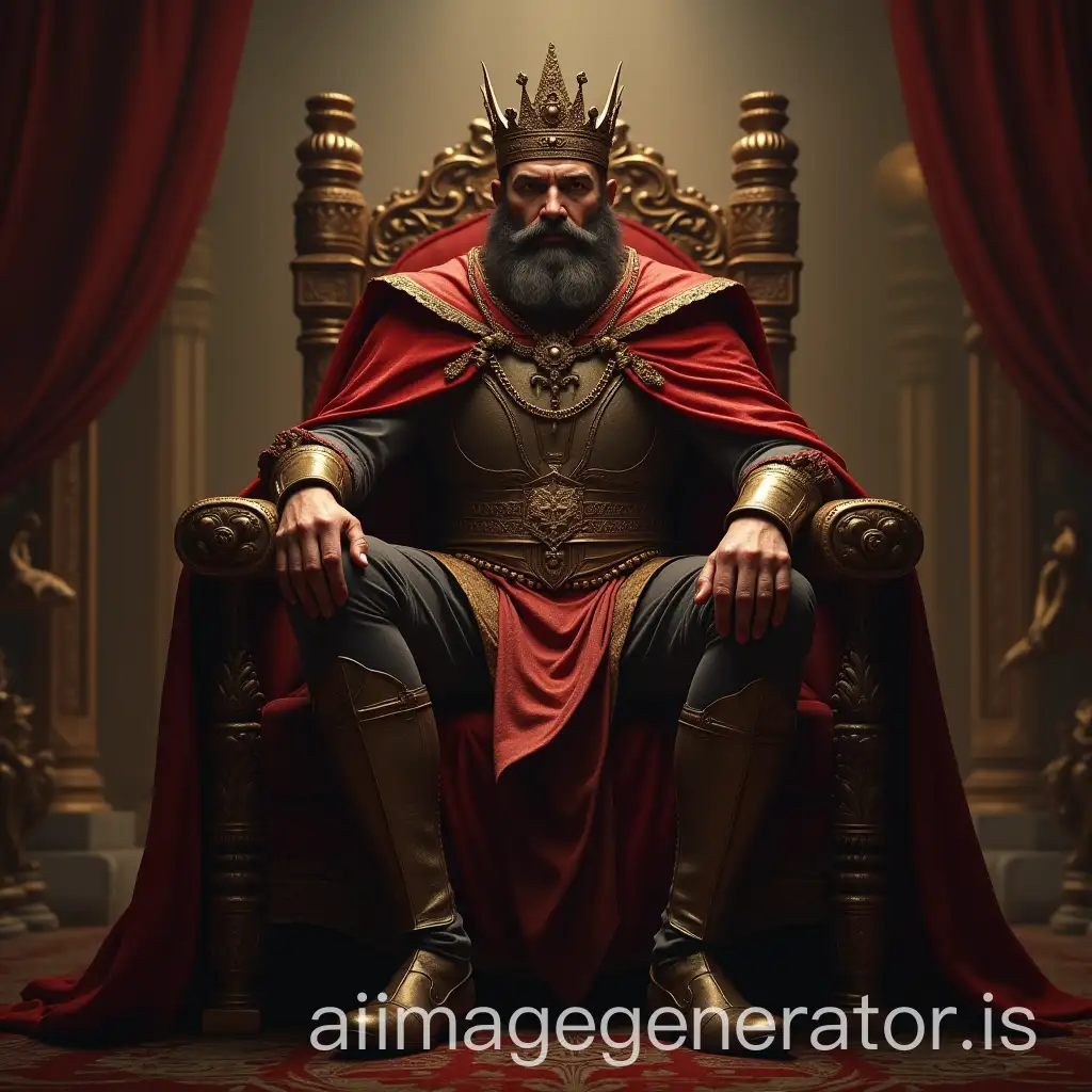 King-Sitting-on-His-Throne-in-Regal-Attire