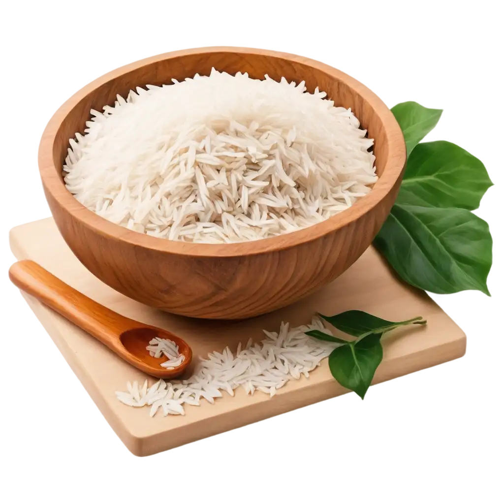 Blooming-1121-Basmati-Rice-in-Wooden-Bowl-PNG-for-Culinary-and-Aesthetic-Use