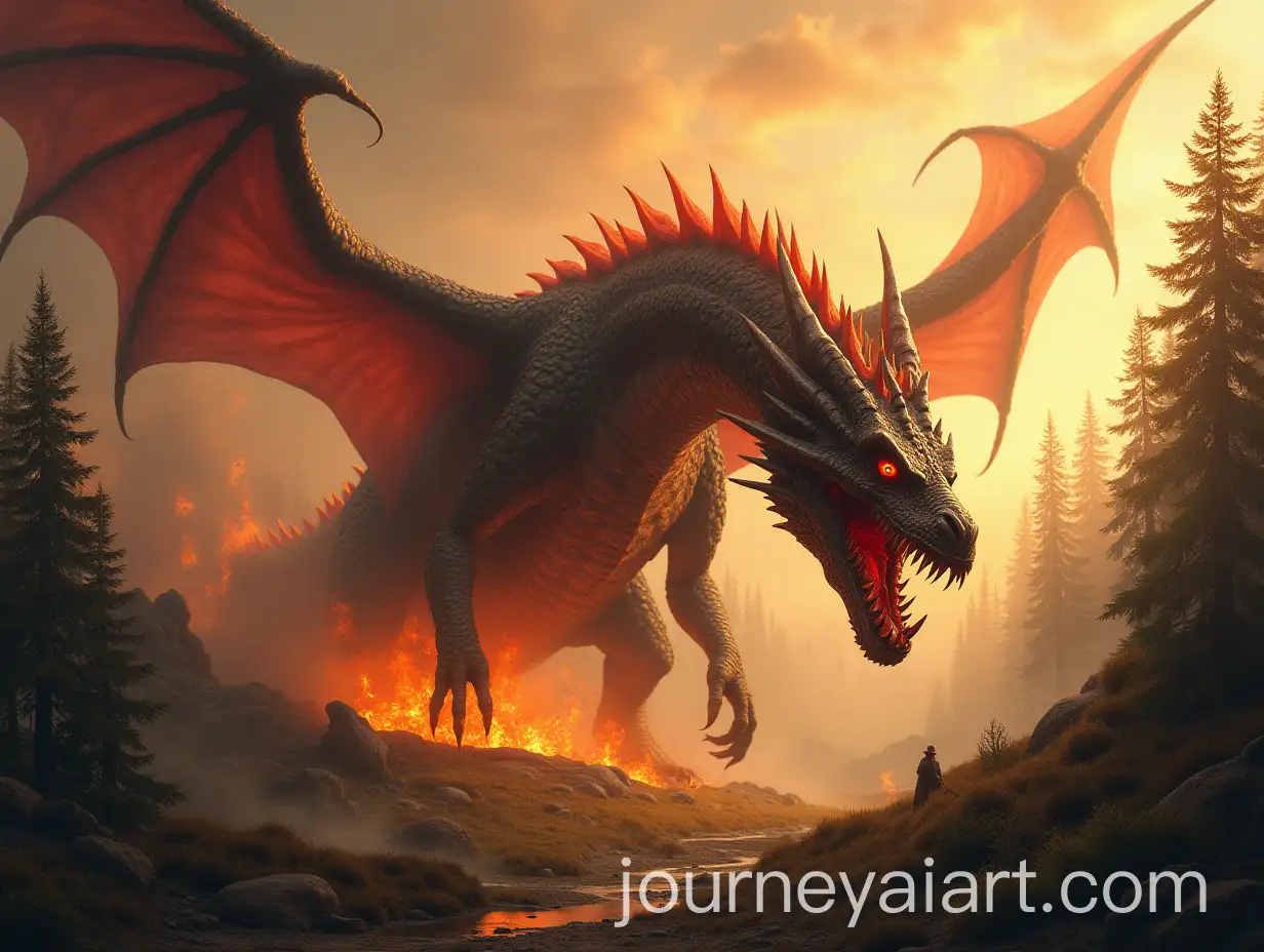 Giant-Dragon-Crawling-in-Distant-Wilderness-with-Flames-and-Cinematic-Perspective