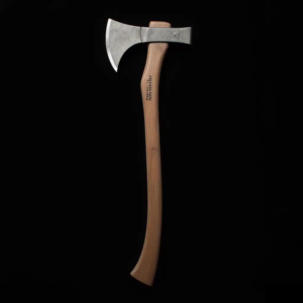 A lumberjack's axe on a black background