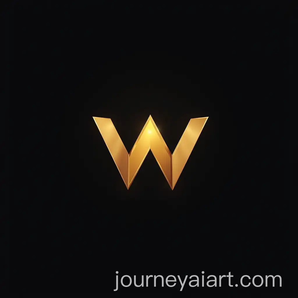 Gold-Letter-W-with-DiamondShaped-Star-Logo-Design