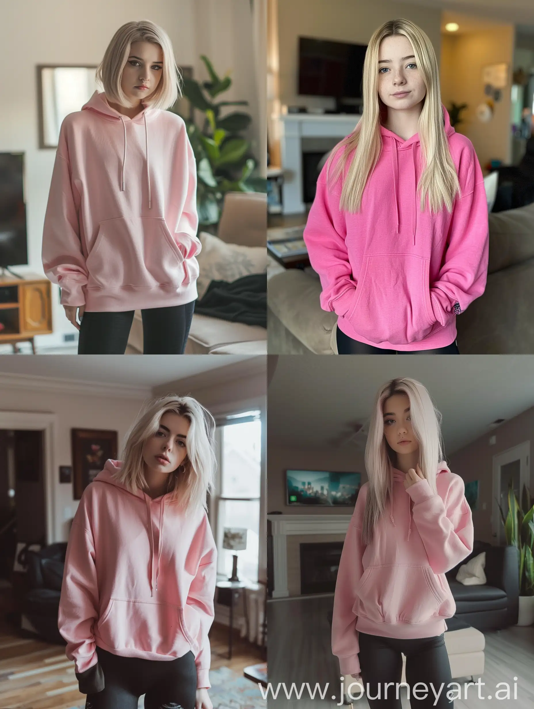 Calm-Blonde-Teen-in-Pink-Oversized-Hoodie-and-Leggings-in-Living-Room