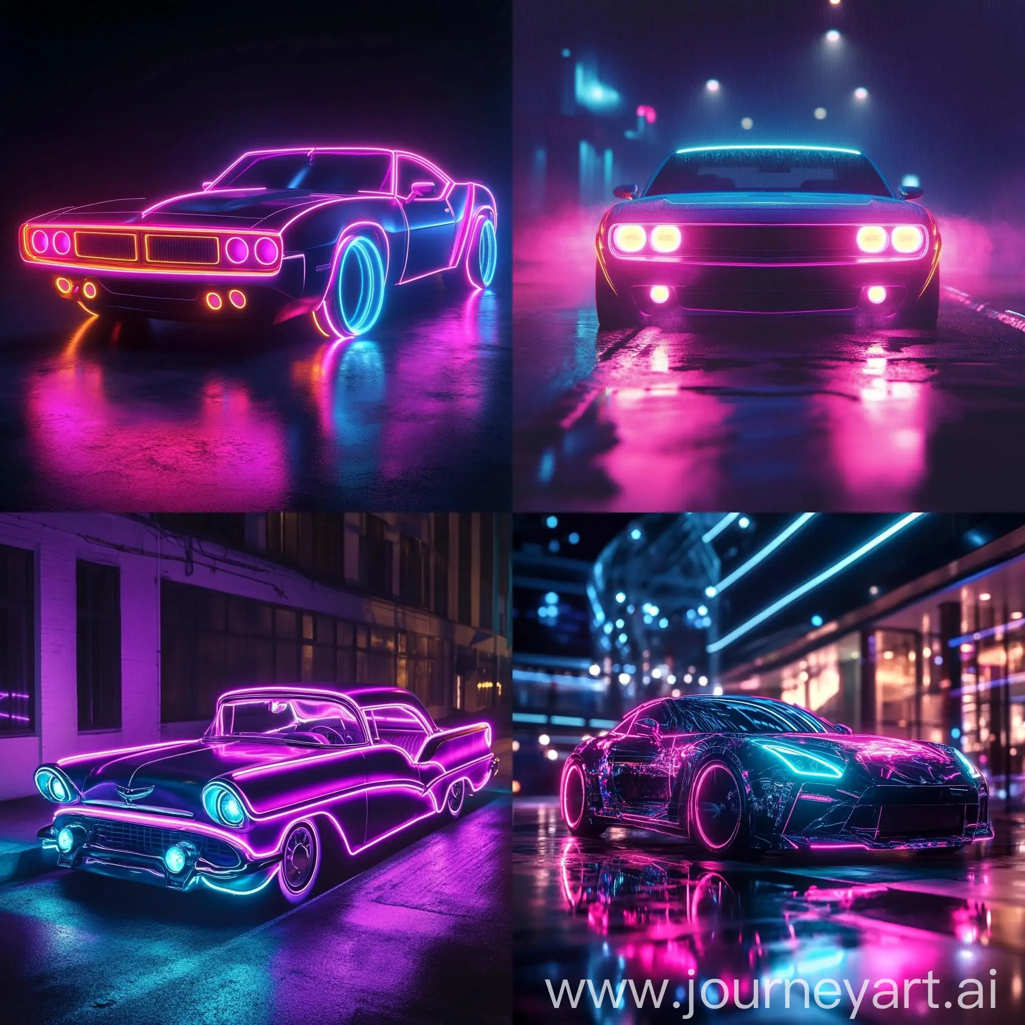 Neon-Car-in-Urban-Night-Scene