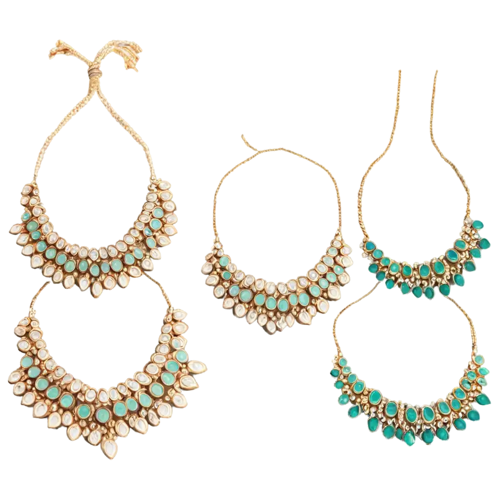 Indian-Polki-Necklace-Set-PNG-Image-Mint-Polki-Necklace-Set-Statement-Polki-Necklace