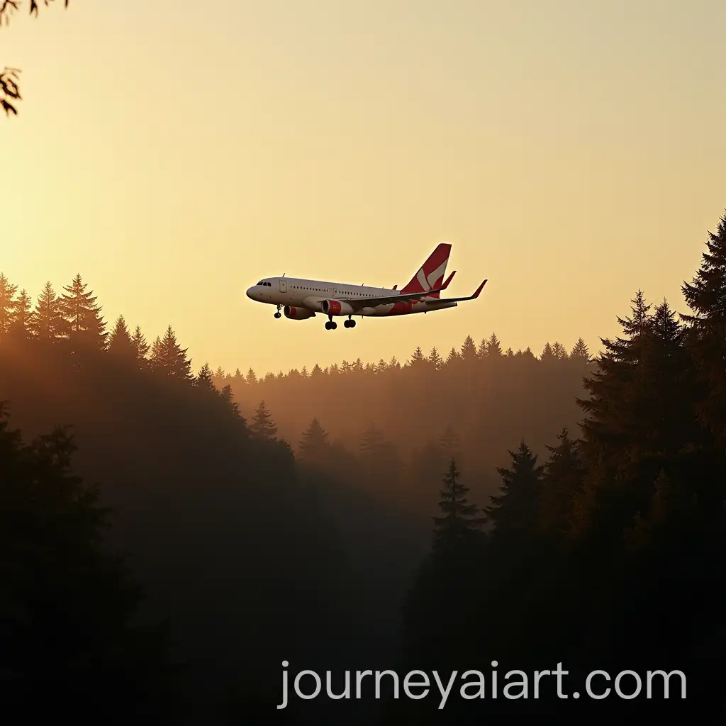 Volotea-Airbus-A320-Flying-Low-Over-Dense-Forest-During-Golden-Hour