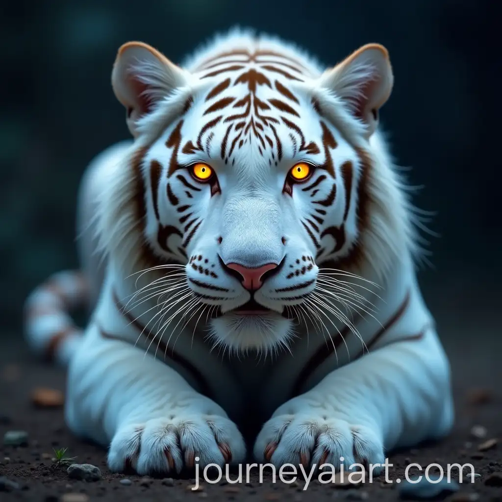 Magnificent-Albino-Tiger-with-Glowing-Eyes