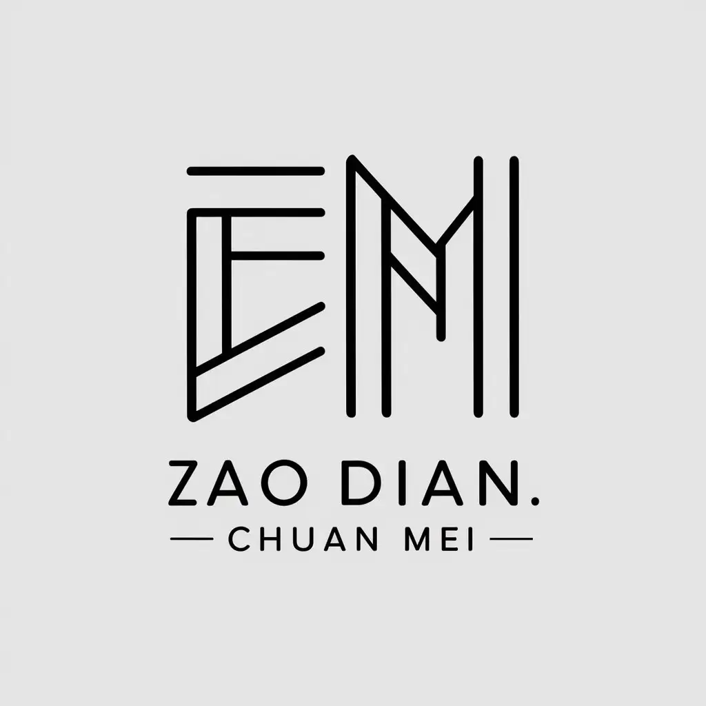 a vector logo design,with the text "Zao Dian Chuan Mei", main symbol:line,Minimalistic,be used in media industry,clear background