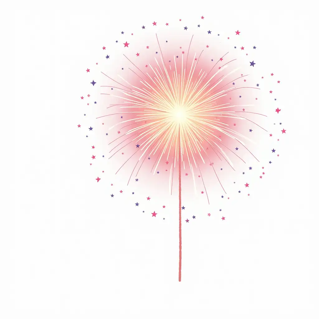 Vibrant-Fireworks-Display-on-a-White-Background