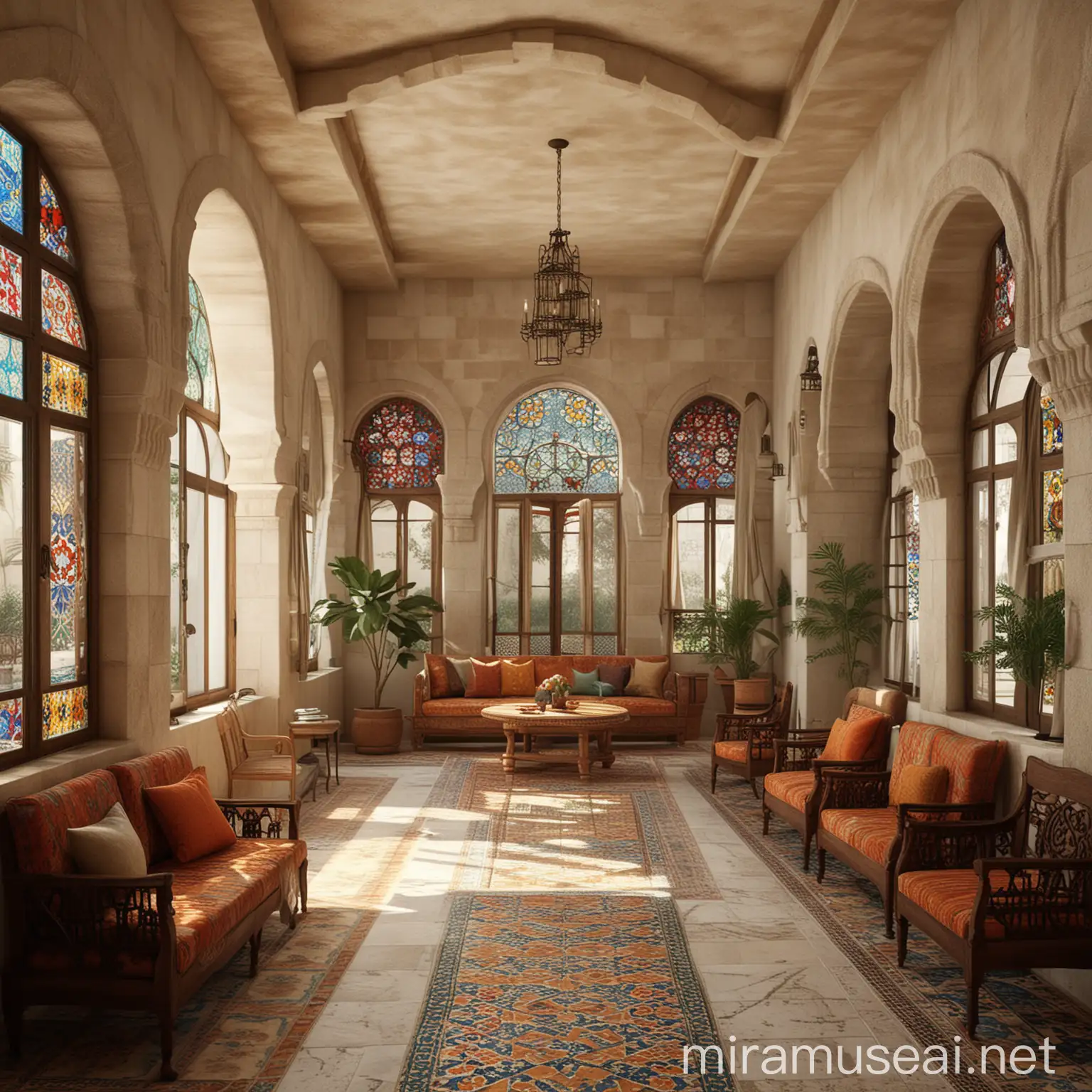 Traditional Lebanese Interior Design with Colorful Tile Work and Vintage Furniture