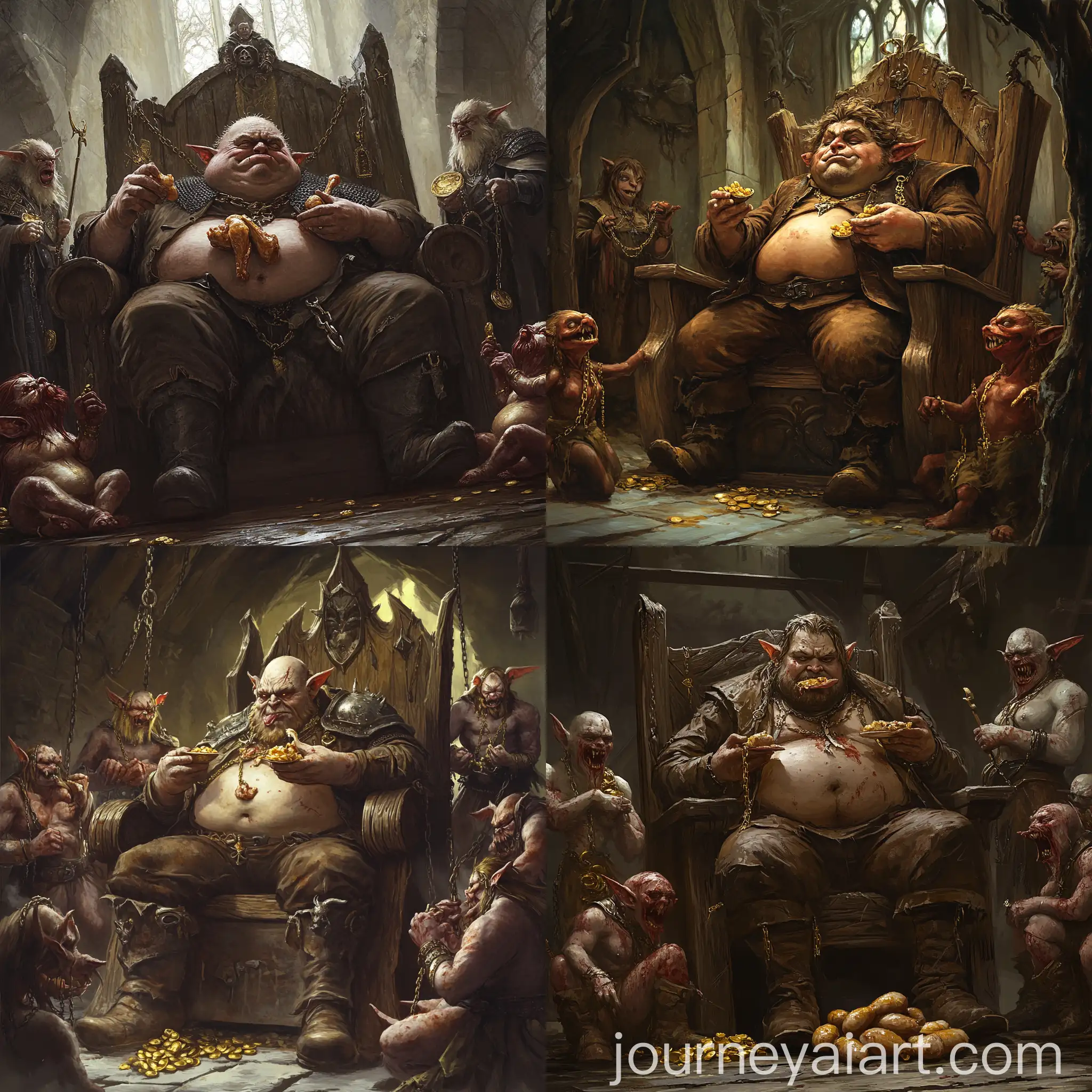 Elven-King-Feasting-on-Chicken-Drumsticks-with-Chained-Demon-Girls