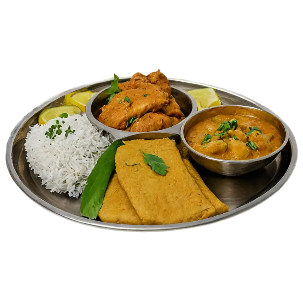 Delicious-Chicken-Thali-PNG-Image-Perfect-for-Culinary-Arts-and-Food-Blogs