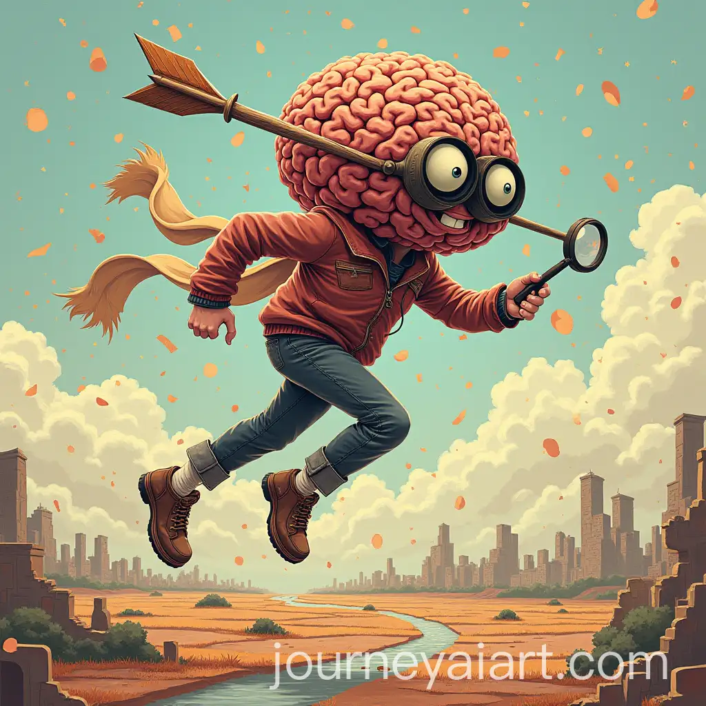 Scientist-with-VectorAI-Image-Prompt-ExpansionArrow-and-Loupe-Flying-Over-Mosaic-Field