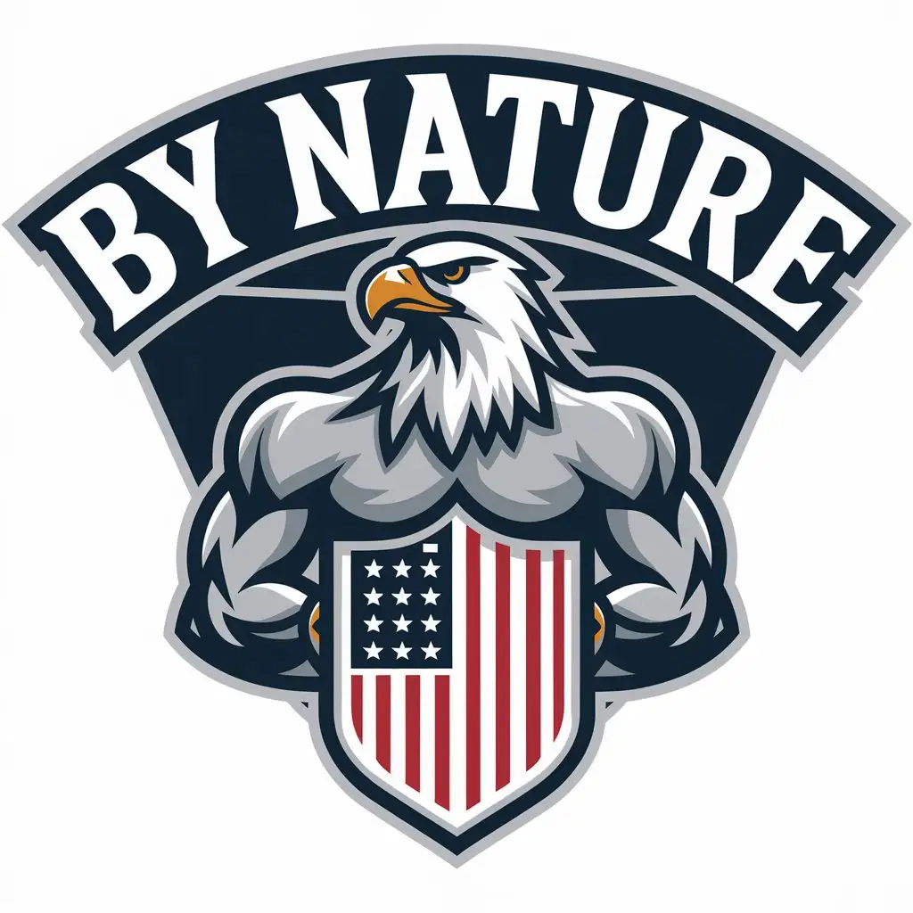 LOGO Design for By Nature Muscular Eagle with American Shield in Finance Industry