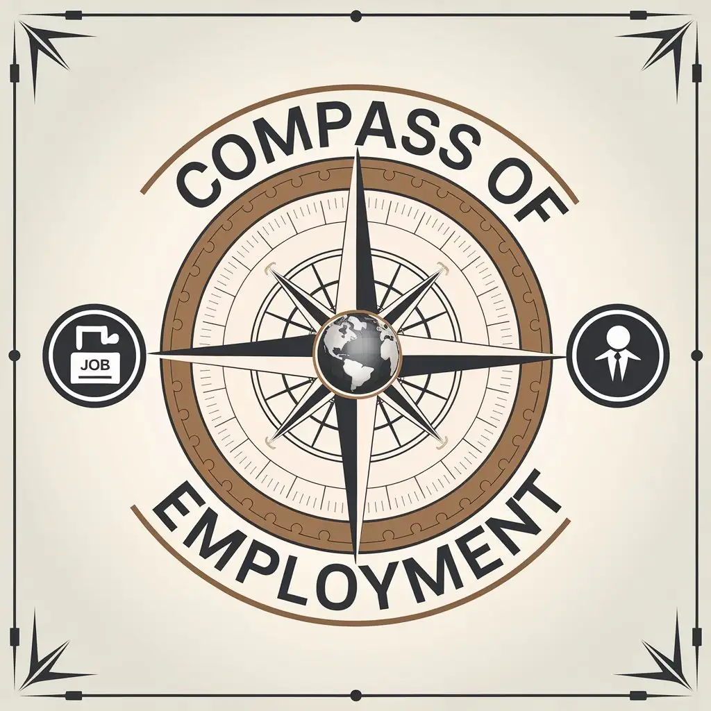 LOGO Design for Compass of Employment Compass Symbolizing Job Seekers and Recruiters