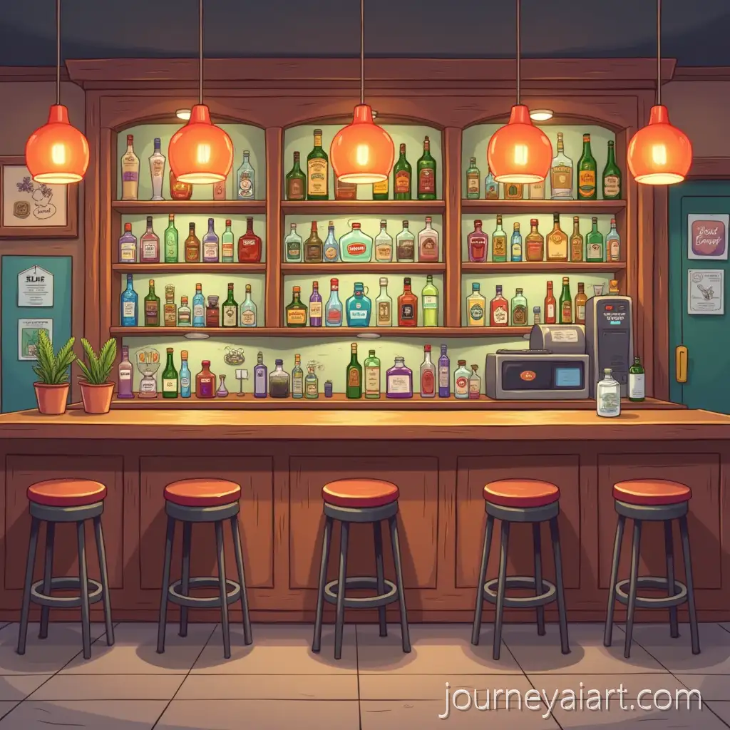AI-Art-Prompt-ExpansionCartoon-Style-Bar-Counter-with-Cozy-Vibe