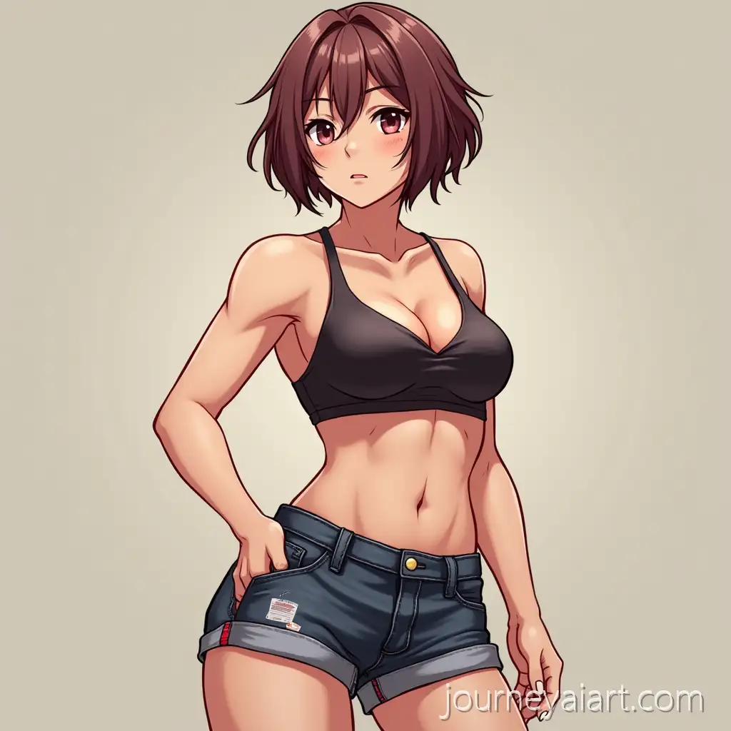 Anime-Butch-Girl-withAnime-butch-girl-illustration-Muscles-in-Tomboy-Style