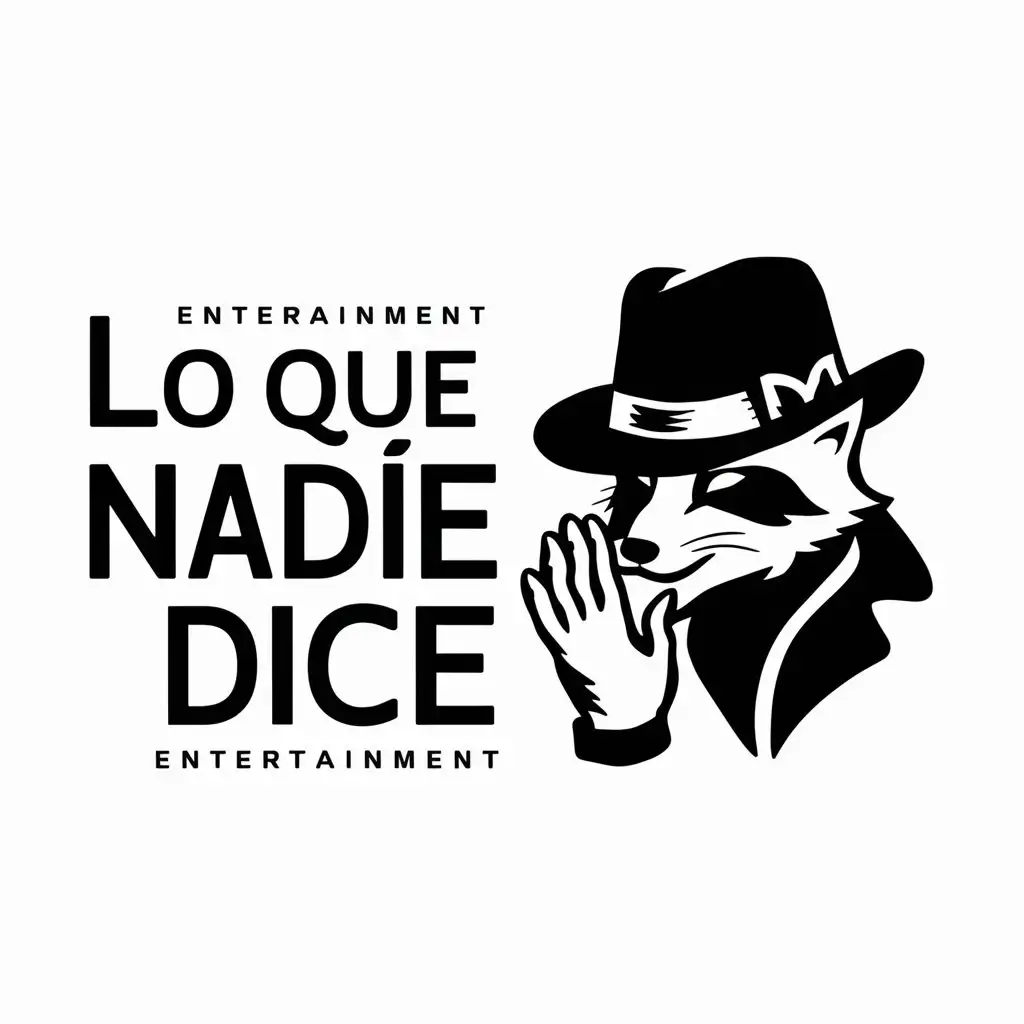 a logo design,with the text "LO QUE NADIE DICE", main symbol:A TYPE OF ANIMAL TELLING A SECRET,Moderate,be used in Entertainment industry,clear background