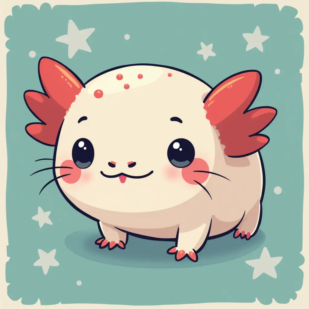 Closeup-Cartoon-Portrait-of-an-Axolotl