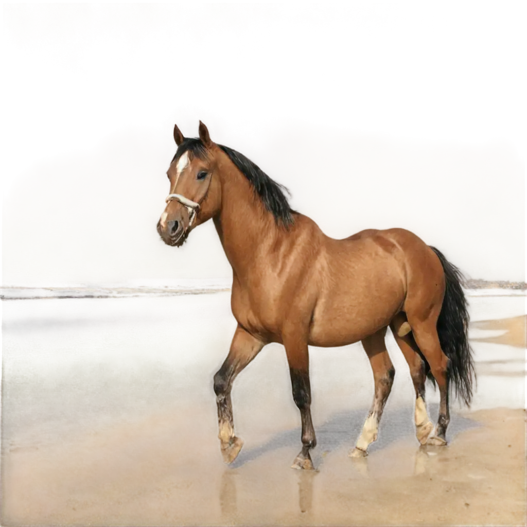 Beautiful-Horse-at-the-Beach-Captivating-PNG-Image-for-Online-Content