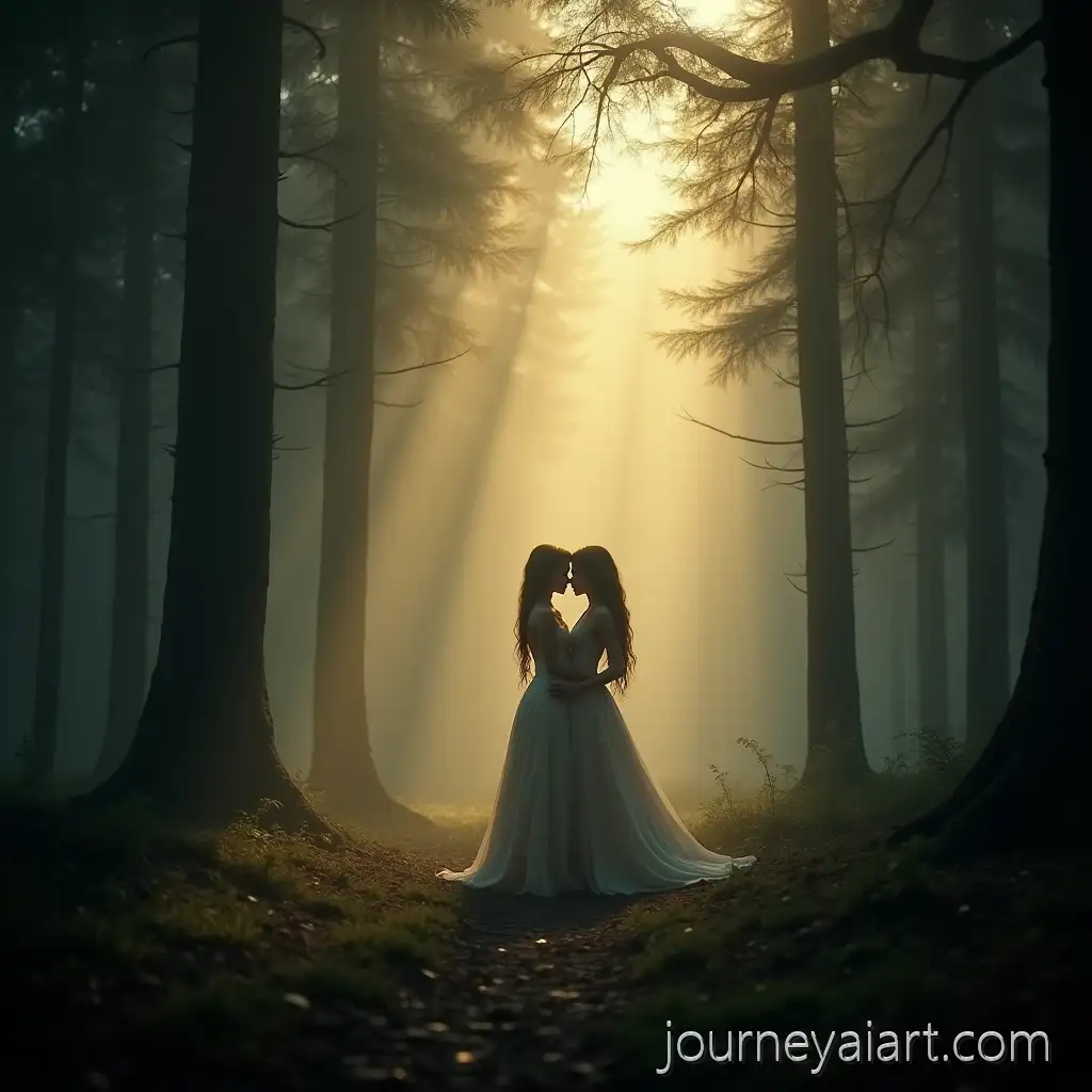 Elven-Lovers-Embracing-in-aAI-Image-Prompt-Expansion-Misty-Forest-at-Dawn