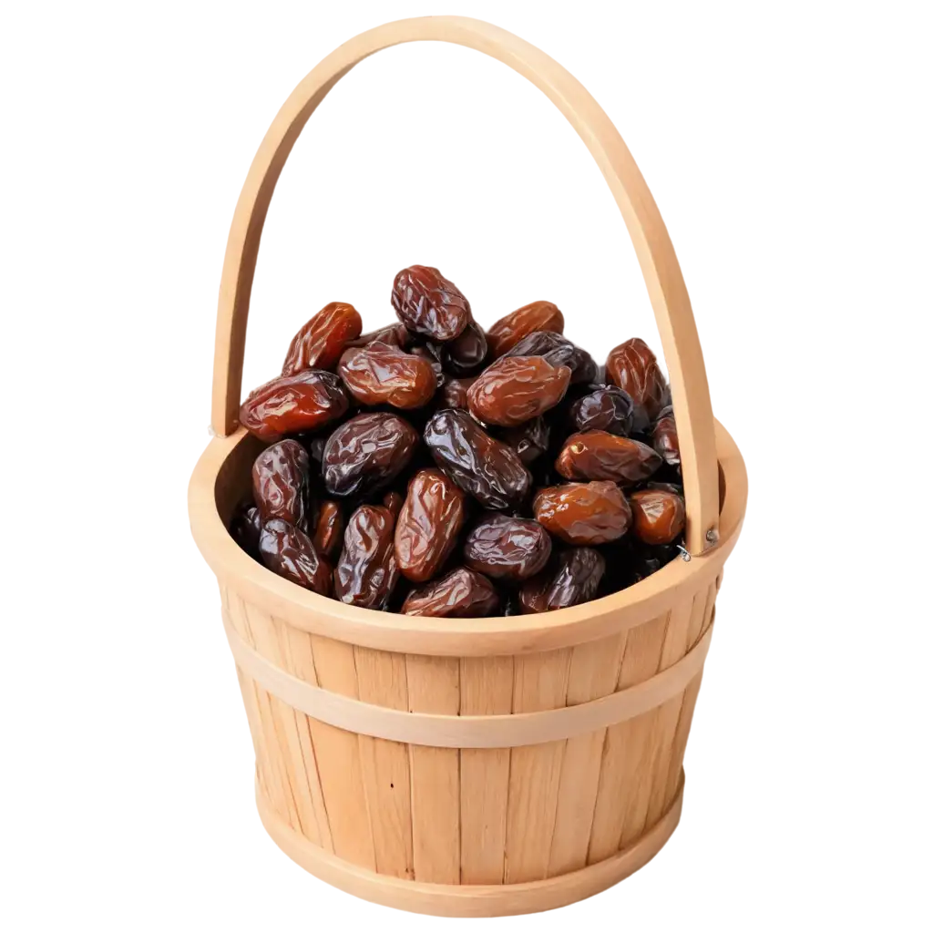 Dates-in-Wooden-Bucket-PNG-Image-HighQuality-Transparent-Visual-for-Diverse-Uses