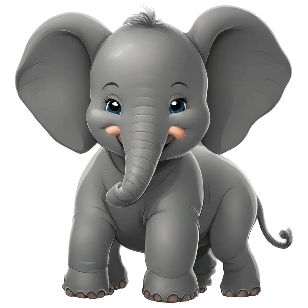 Vector-Logo-of-Happy-Baby-Elephant-in-PNG-Format-Perfect-for-HighQuality-Digital-Art