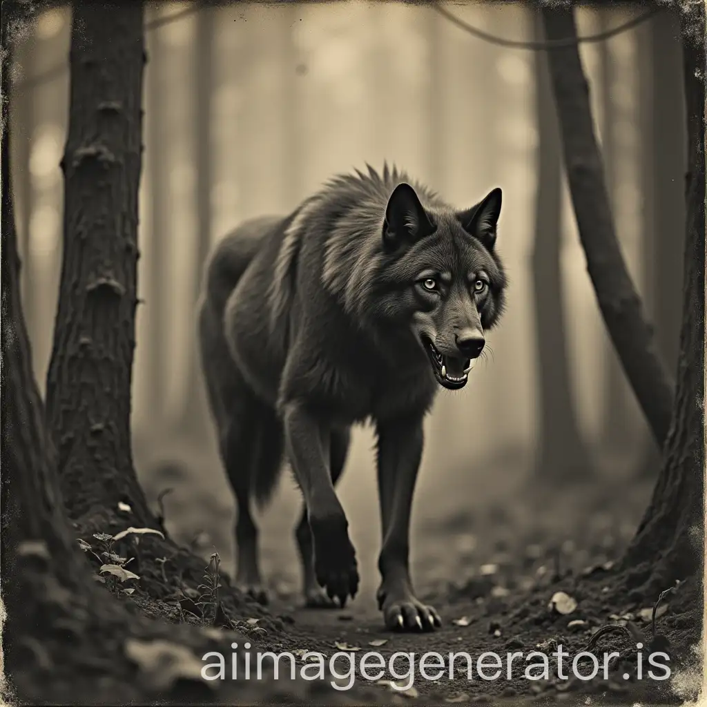 Werewolf-in-the-Woods-Captured-in-Daguerreotype-Style