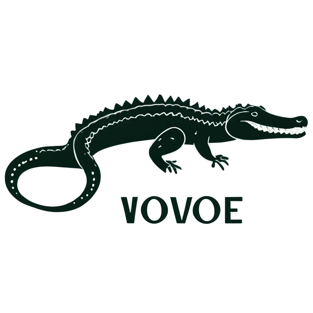 HighQuality-PNG-Logo-Featuring-a-Black-and-White-Crocodile-with-Dark-Green-Accents