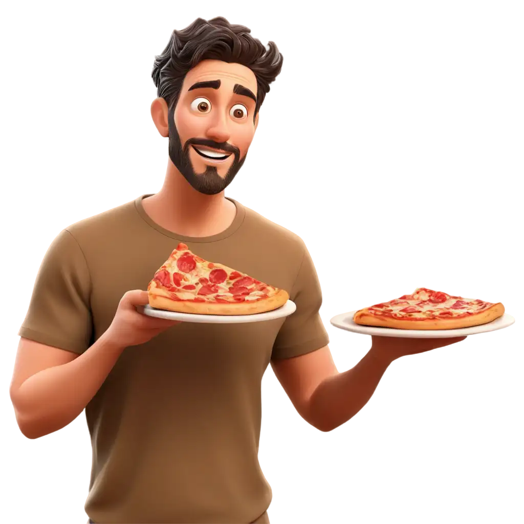 HighResolution-Cartoon-Styled-PNG-Image-of-a-Man-Eating-Pizza