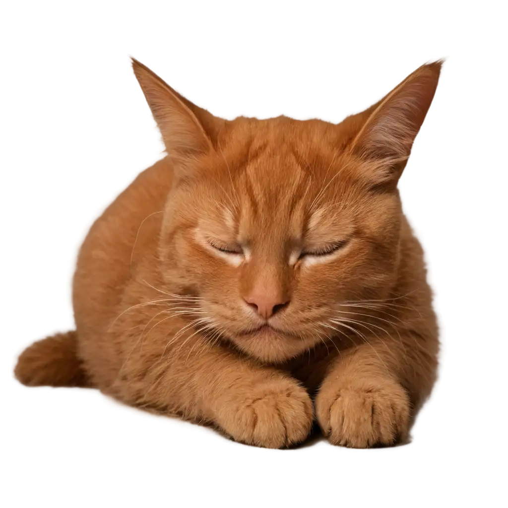 Red-Cat-Sleeps-PNG-Image-Capturing-Serenity-in-Feline-Rest